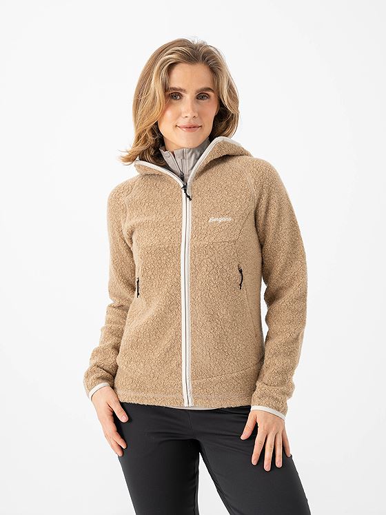 Bergans Vaagaa Merino Terry Midlayer Hoodie Women Sandstone