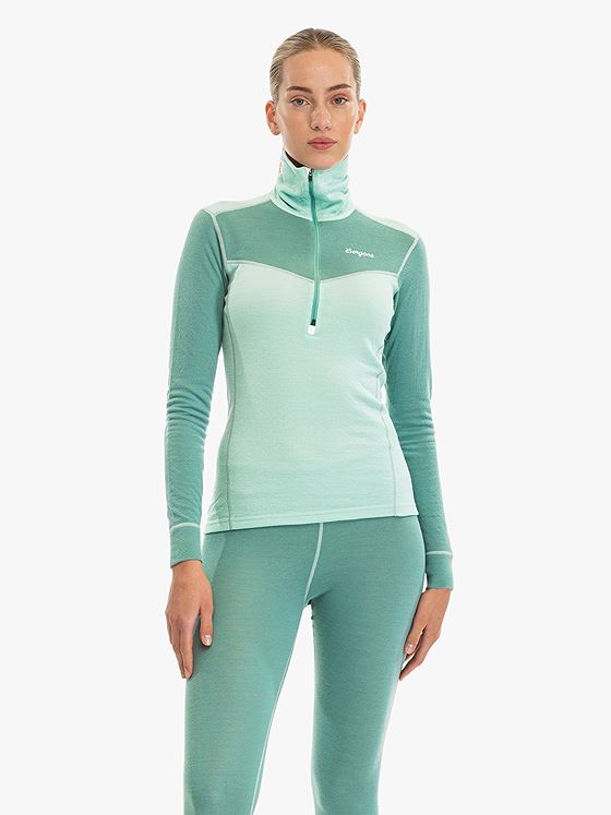 Bergans Inner:Dual Merino Half Zip Women MintCrush