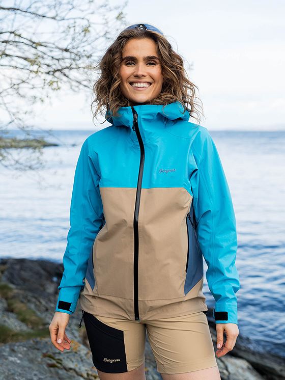 Bergans Vaagaa 3L Shell Jacket Women Aqua Lagoon / Warm Sand