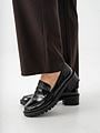 Bianco Pearl Simple Penny Loafer Patent Aquarius Black