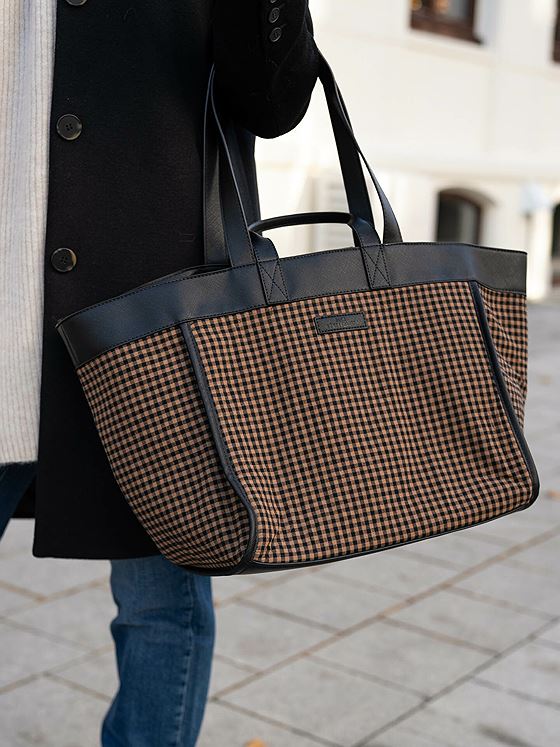 Becksöndergaard Gingham Lily Bag Acorn Brown