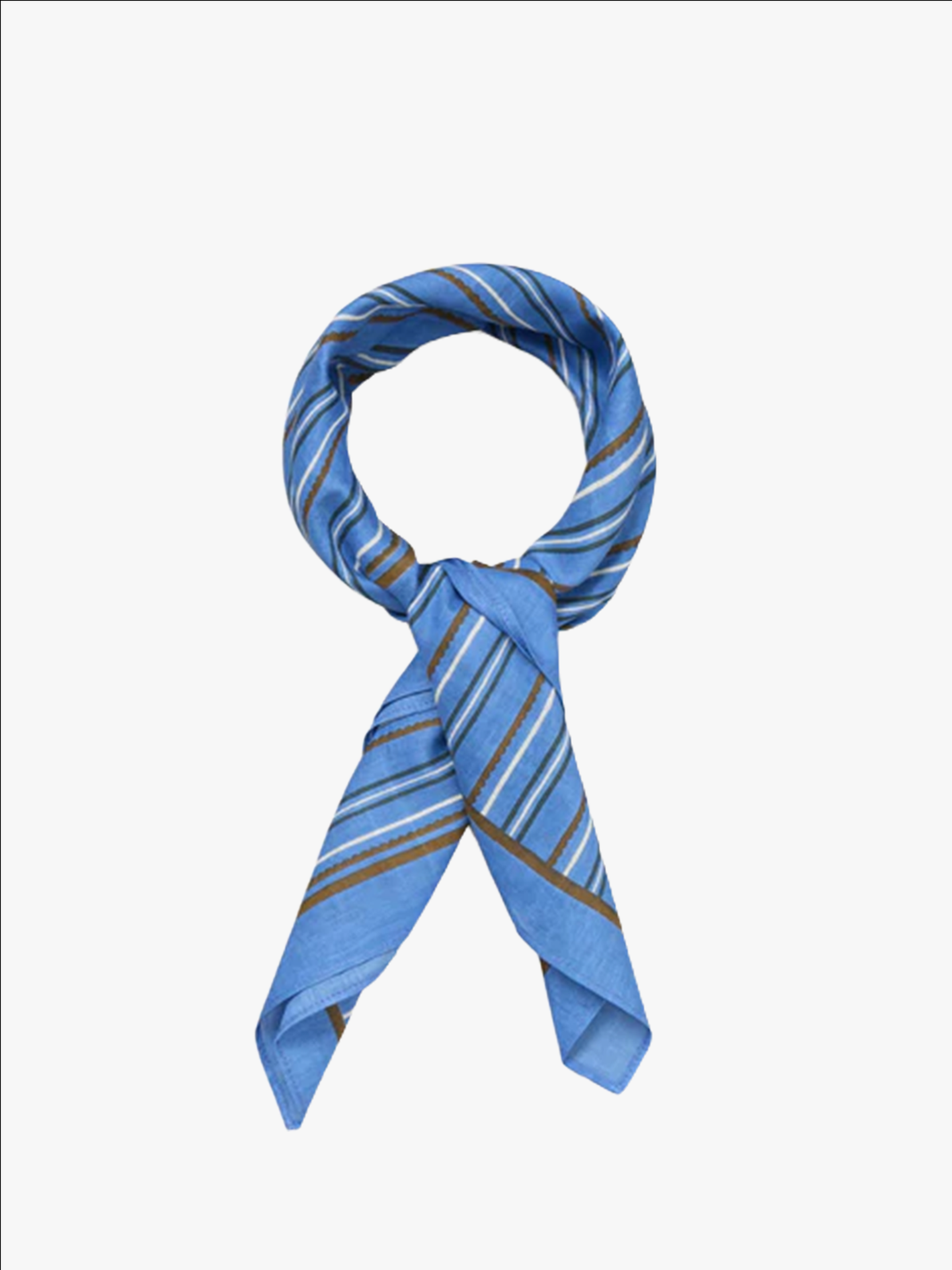 Becksöndergaard Scallopia Striped Cotta Scarf Azure Blue