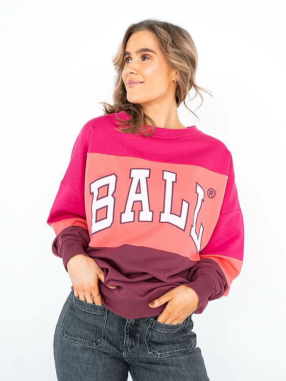 Ball J. Robinson Multi Crew Neck Deep Pink / Burgundy