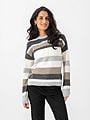 B.YOUNG Onema O-Neck Knit Grey Melange Stripe Mix