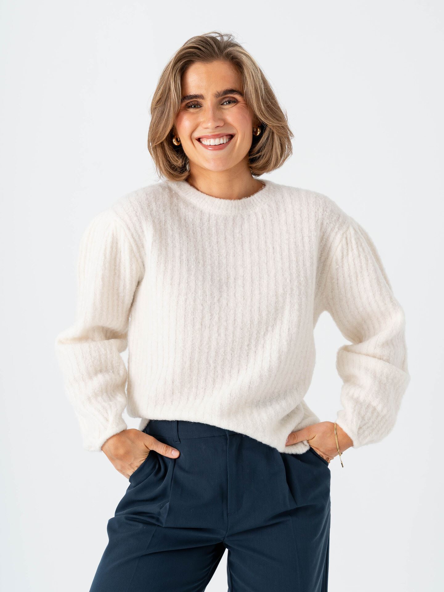 Comprimé Sleeve Sweater Creme