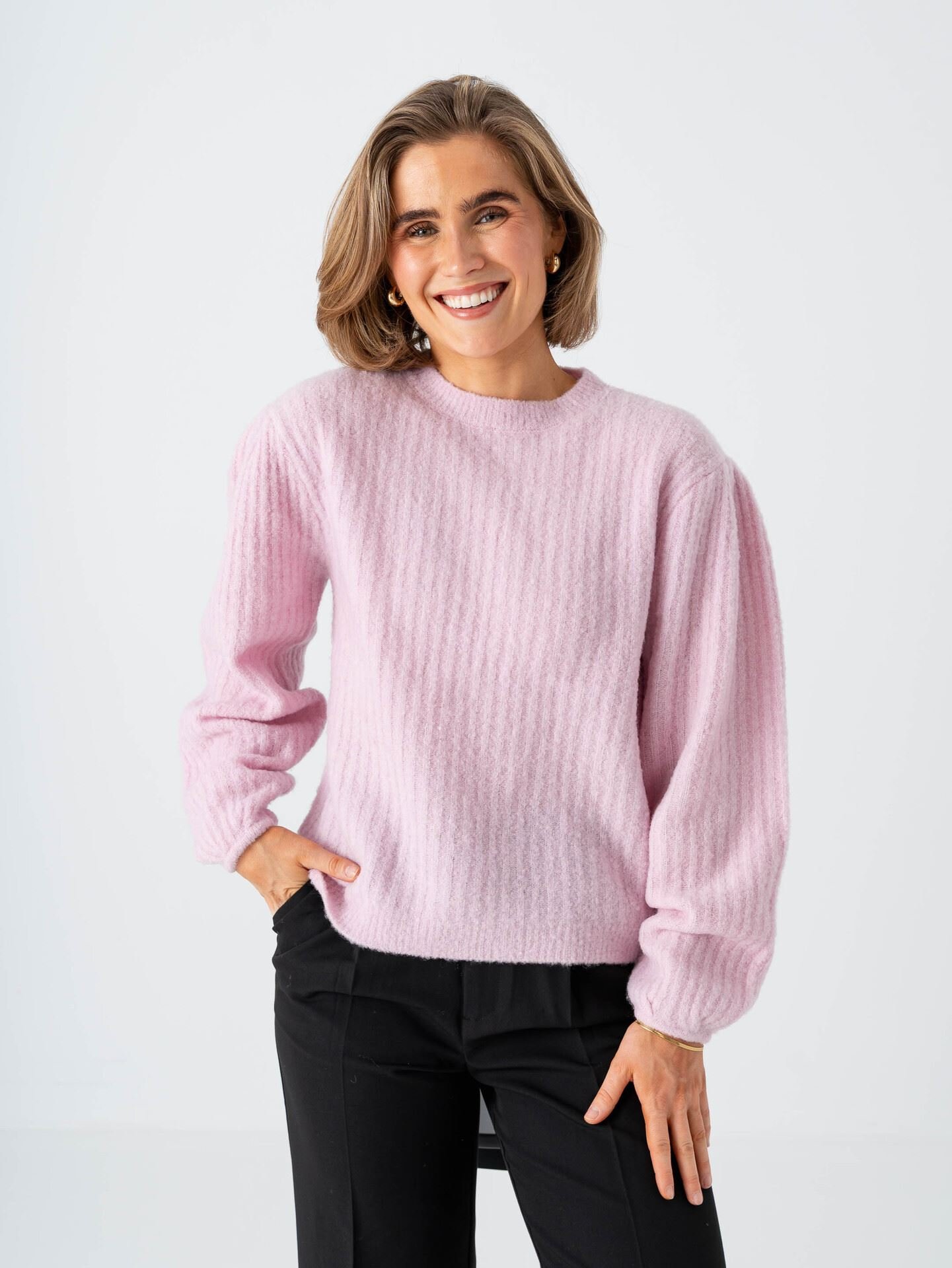 Comprimé Sleeve Sweater Soft Pink