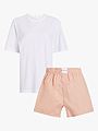 Calvin Klein Short Sleeve Short Set Top: White / Bottom: Subtle Bloom