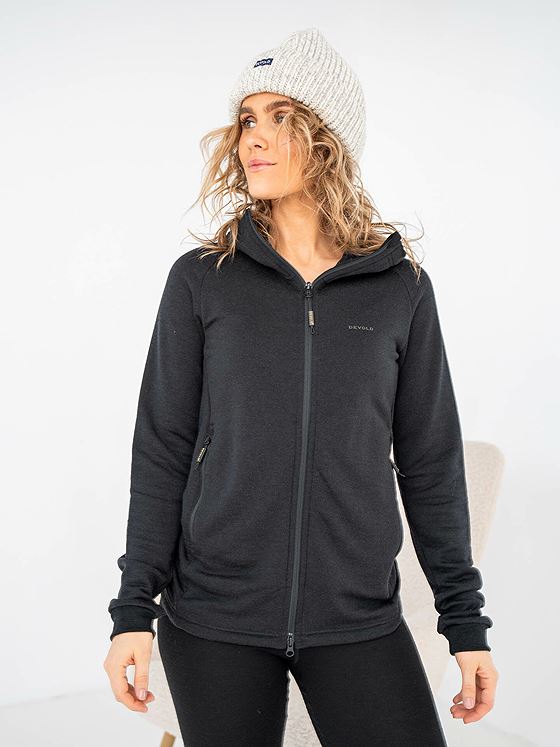 Devold Nibba Merino Jacket Hood Woman Black