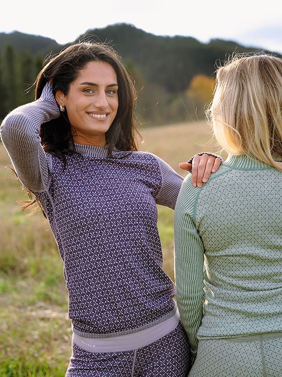 Devold Kvitegga Merino 230 Cross Neck Woman Lilla
