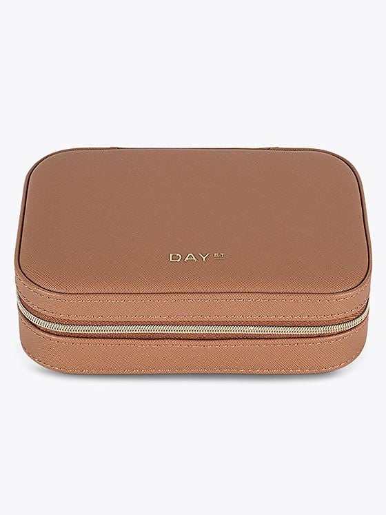 DAY ET Saffiano Zip Box Mocha Mousse