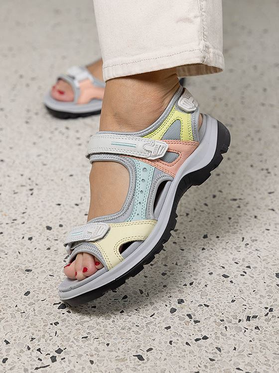 ECCO Offroad Flat Sandals Multicolor Shadow White