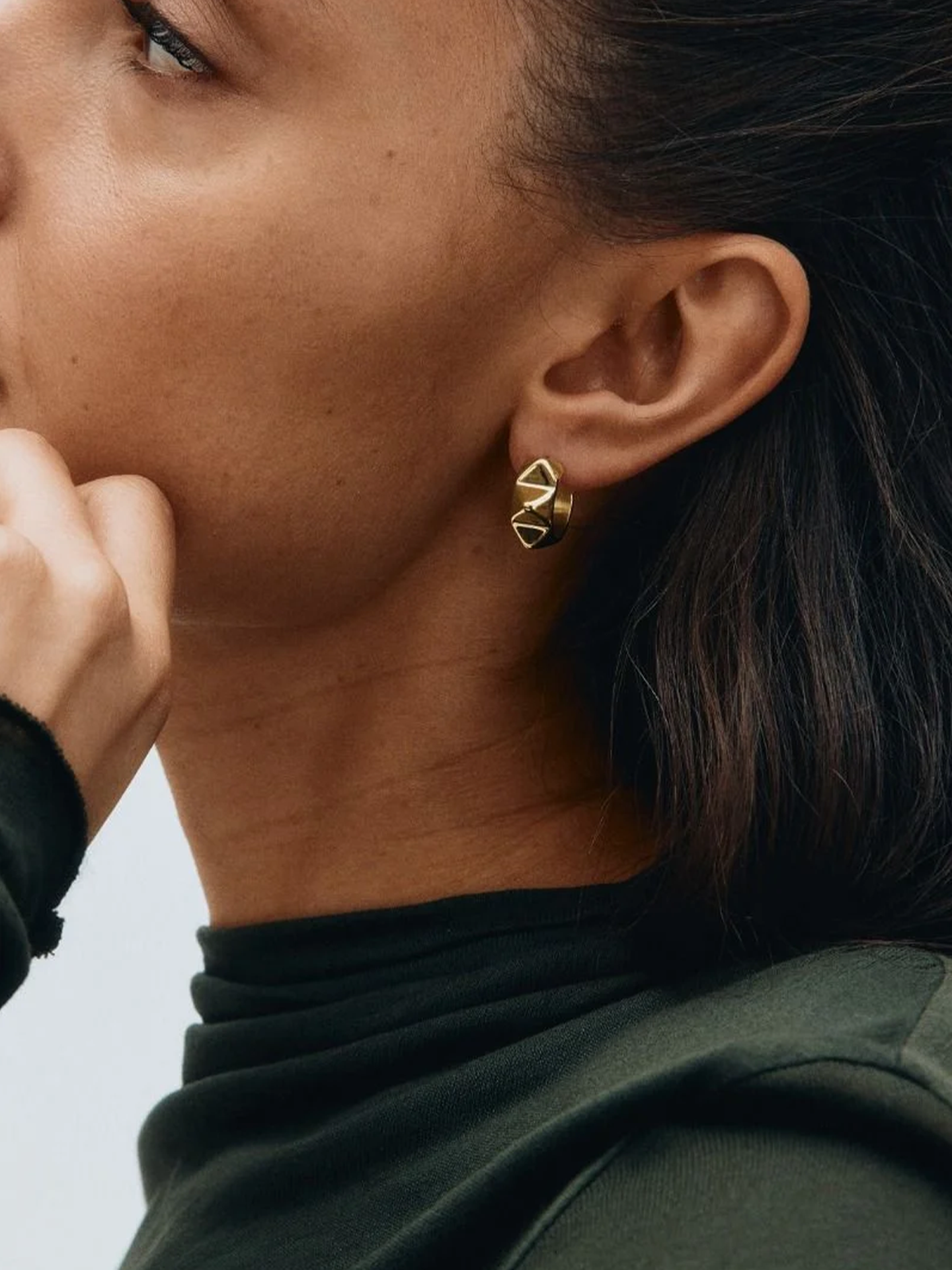 Edblad Peak Rivet Creoles Gold Gold