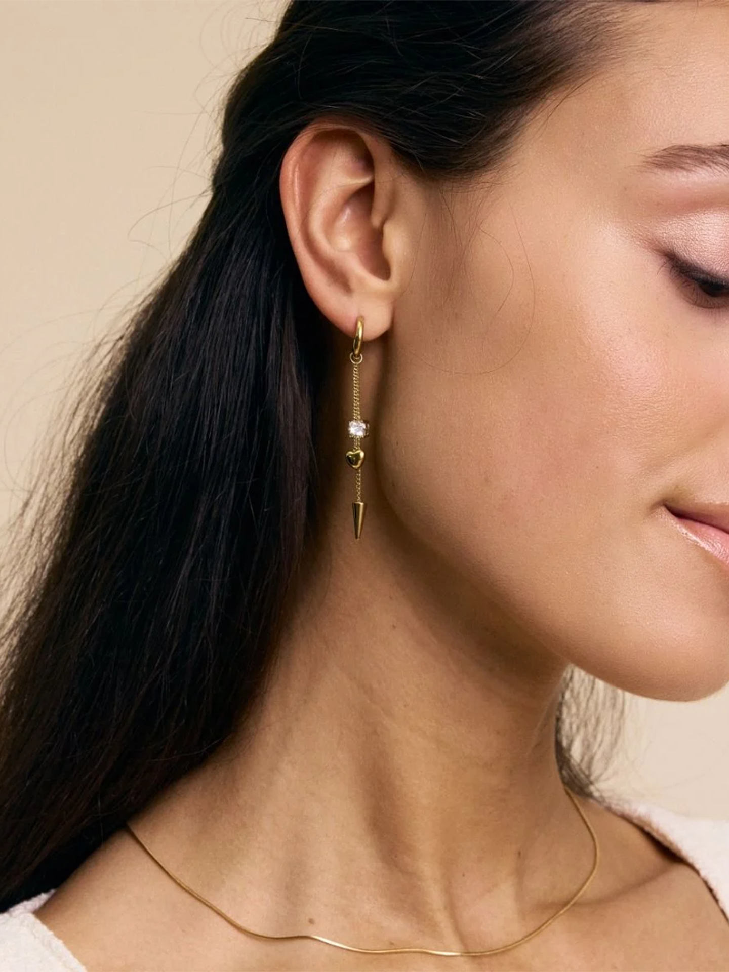 Edblad Peak Hoops Multi Heart Gold Gullbelagt