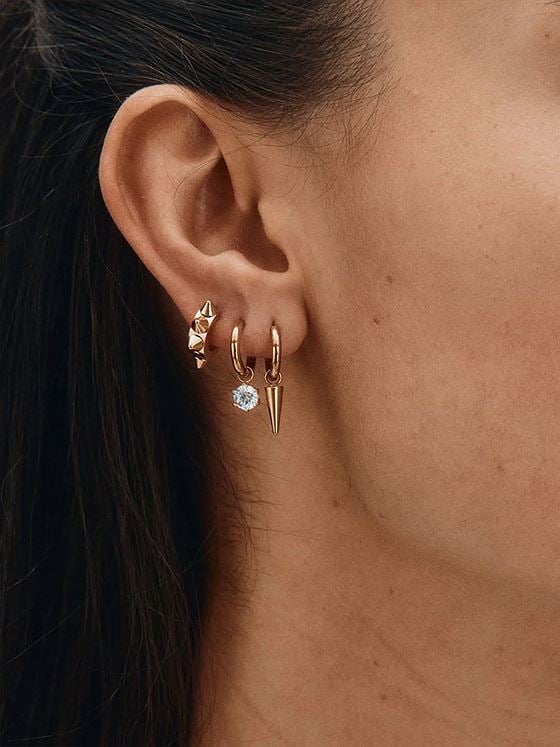 Edblad Peak Hoops One Heart Gold Gullbelagt