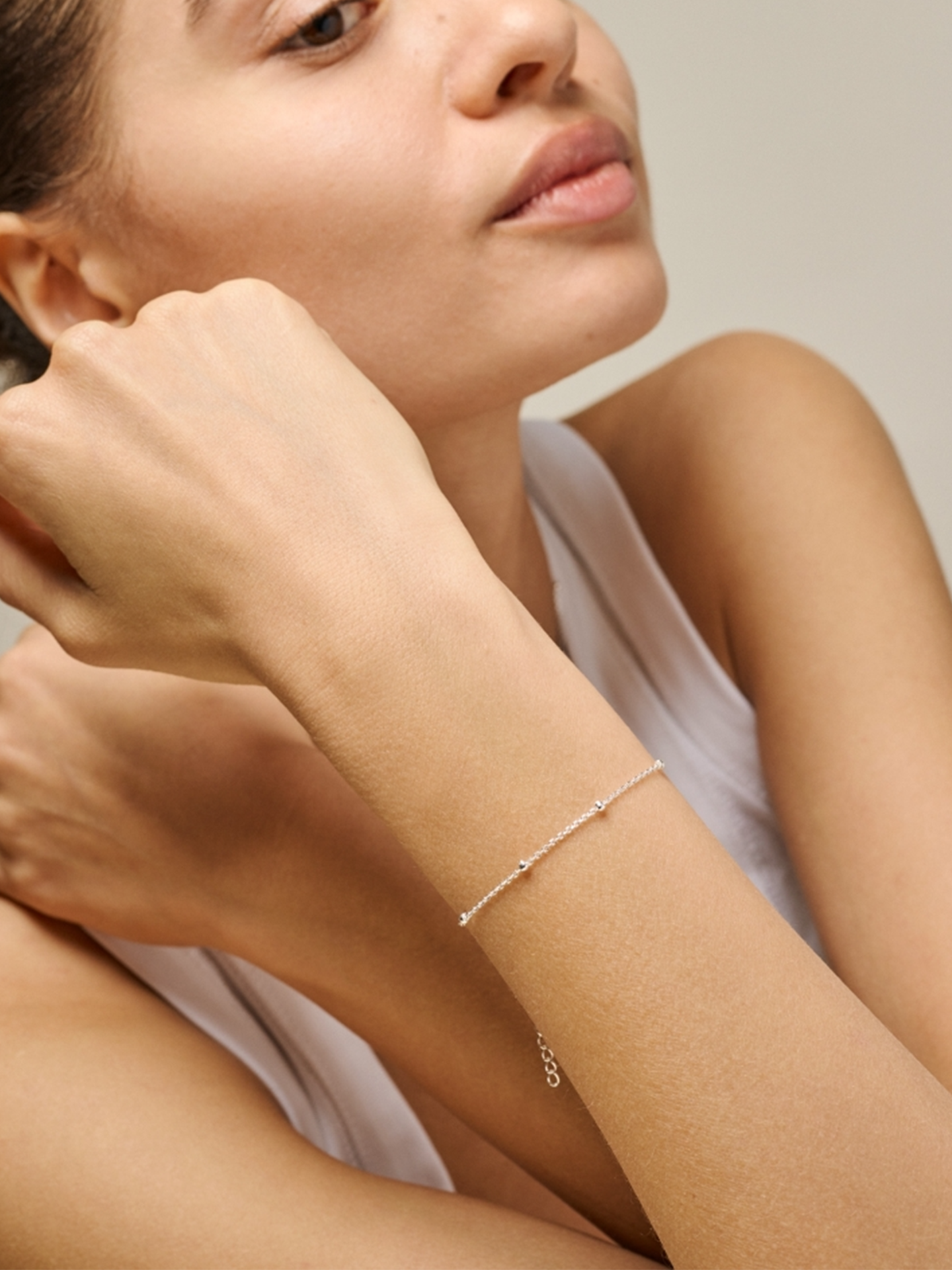 ENAMEL Copenhagen Beaded Chain Bracelet Sølv