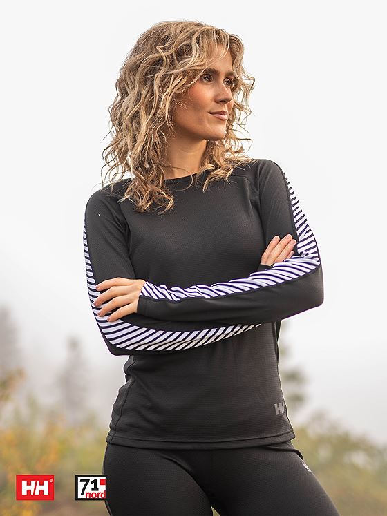 Helly Hansen Lifa Active Stripe Crew Black