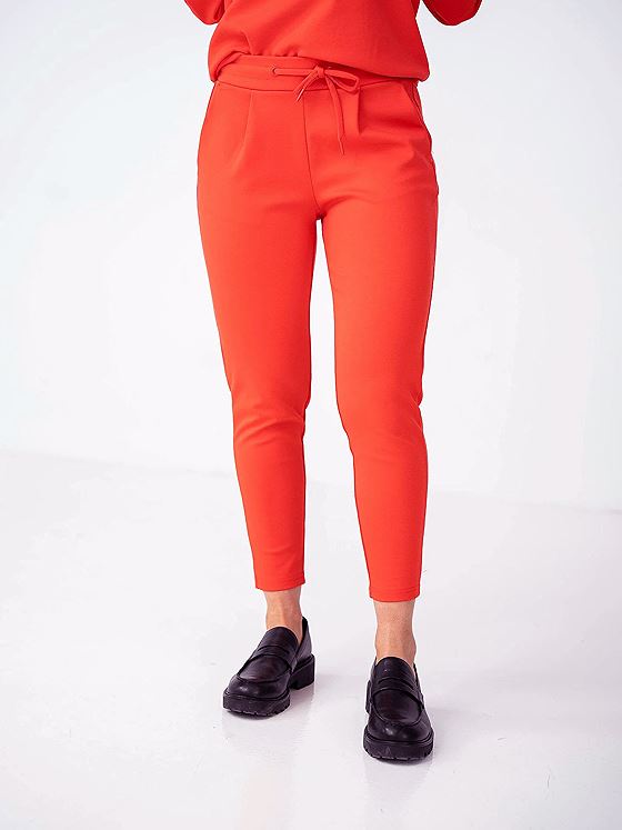 Ichi Kate Pant Cropped Poppy Red