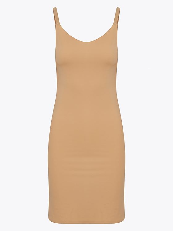 Ichi Siv Slip Dress Tan