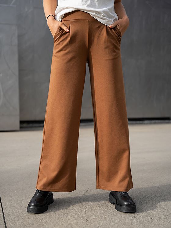 Ichi Kate Wide Pant Long Toffee