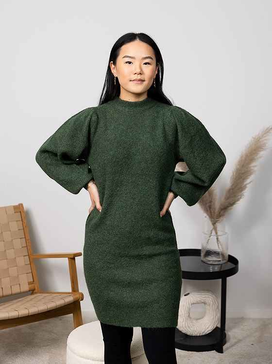 Ichi Jordan Short Dress Kombu Green - Get Inspired Exclusive Collection
