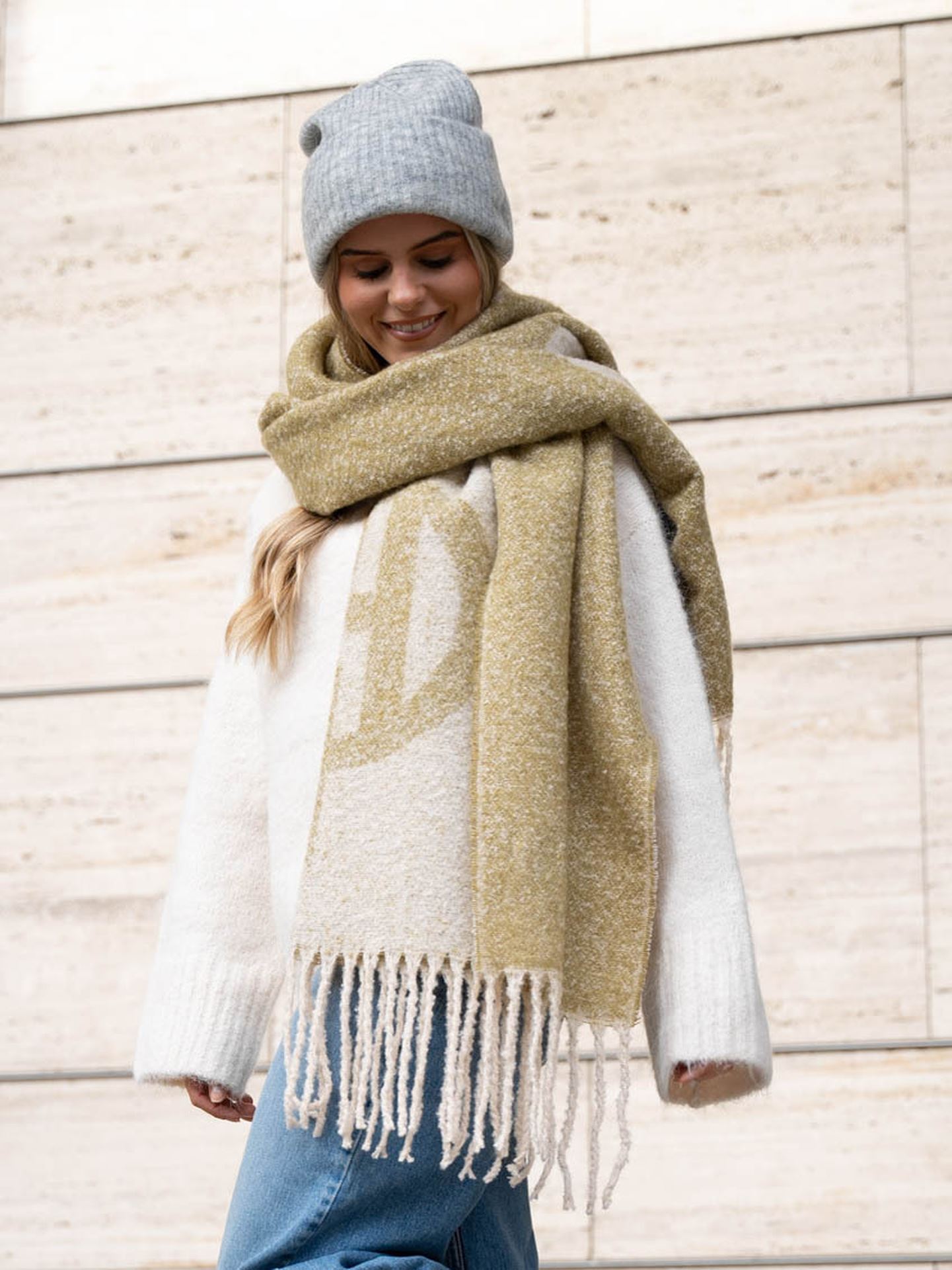 Ichi Alegina Scarf Green Moss