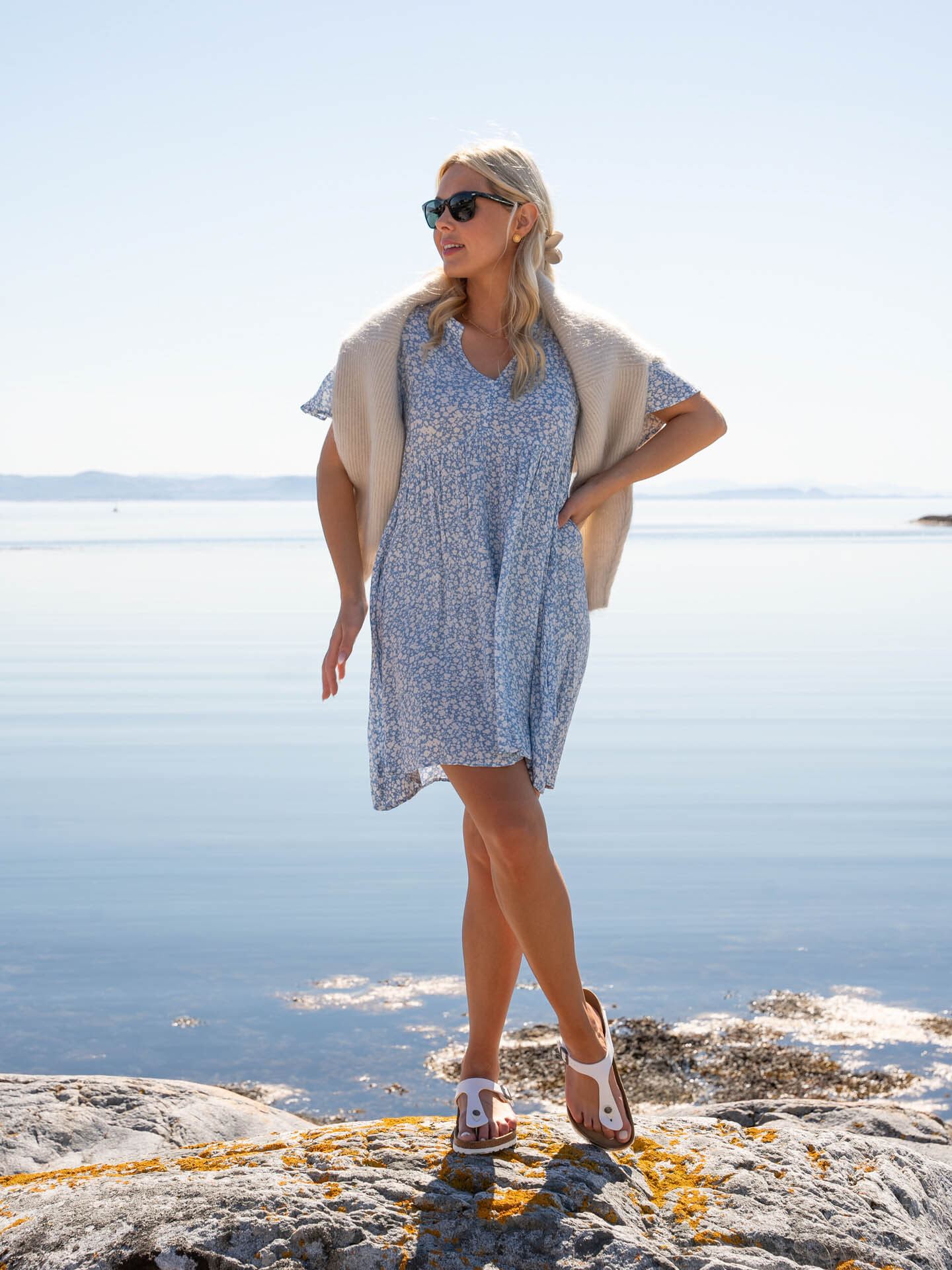 Ichi Marrakech AOP Dress 15 Della Robbia Blue Flower Ao