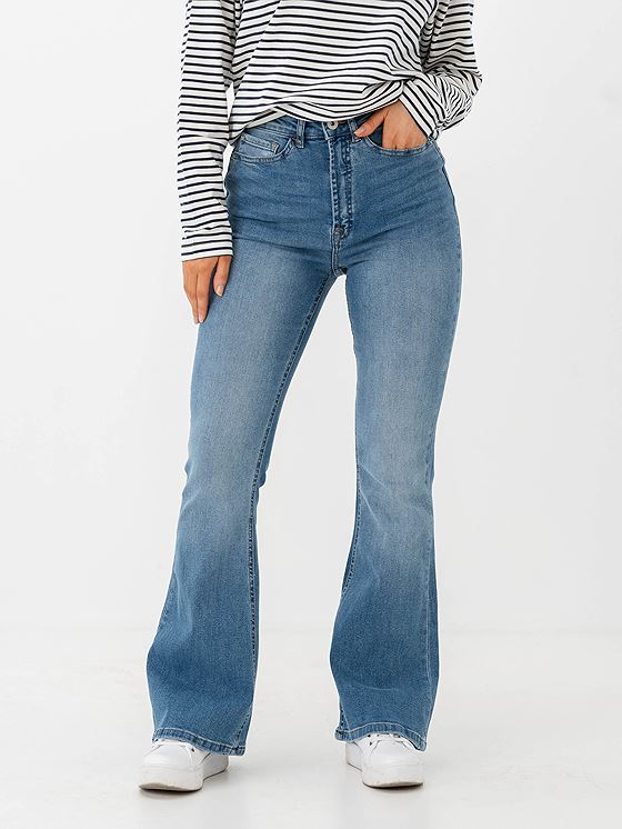 Ichi Twiggy Flared High Wast Light Blue