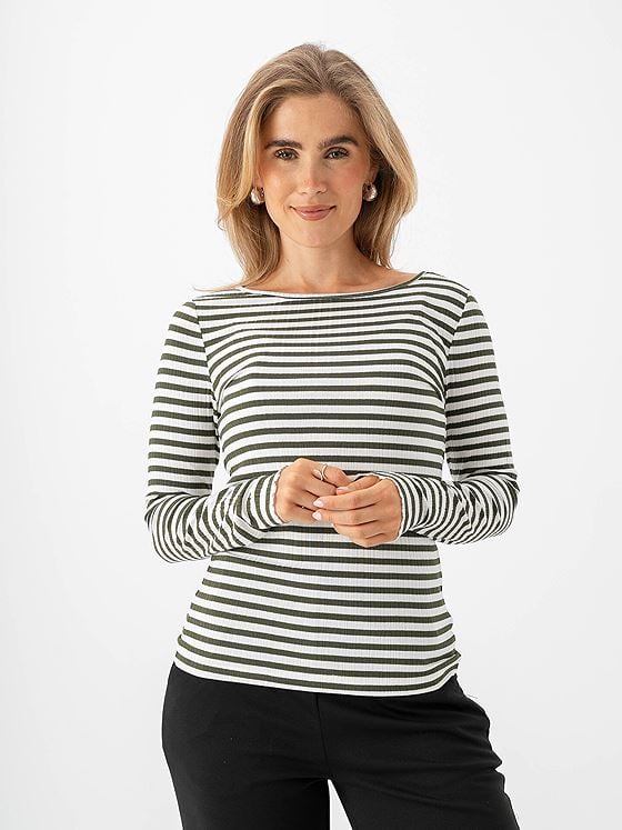 Ichi Cella Long Sleeve Cloud / Rifle Green