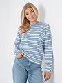 Ichi Mira Loose Long Sleeve 3 Blue Multi Stripe