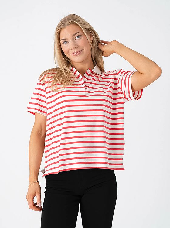 Ichi Mira Polo Short Sleeve Rød