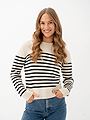 InWear Wallis O-Neck Pullover Black Stripe