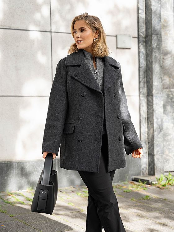 InWear Perry Sailor Coat R Dark Grey Melange