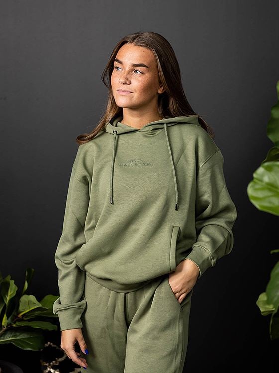 MSCH Copenhagen Ima Q Logo Hood Sweatshirt Olivine