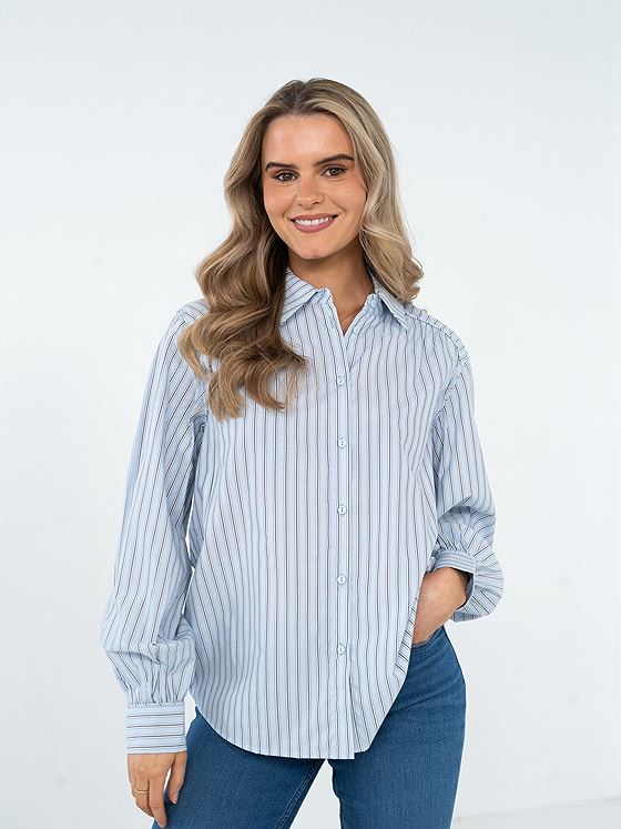 MSCH Copenhagen Dorothy Shirt Stripe Chamb Blue