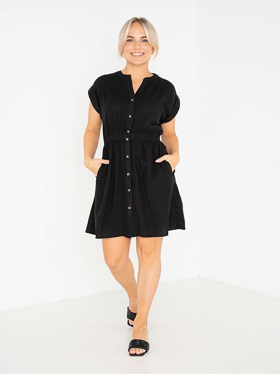 MSCH Copenhagen Karima Ginia Short Sleeve Shirt Dress Black