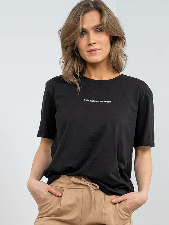 Moss Copenhagen Terina Logo Tee Black / White