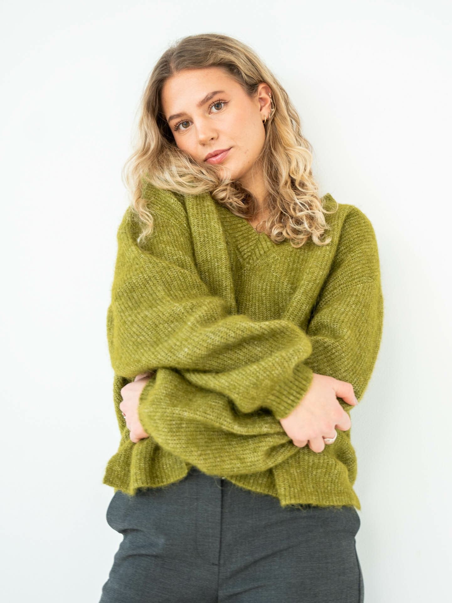 MSCH Copenhagen Elisia Nenaya V Pullover Avocado Melange