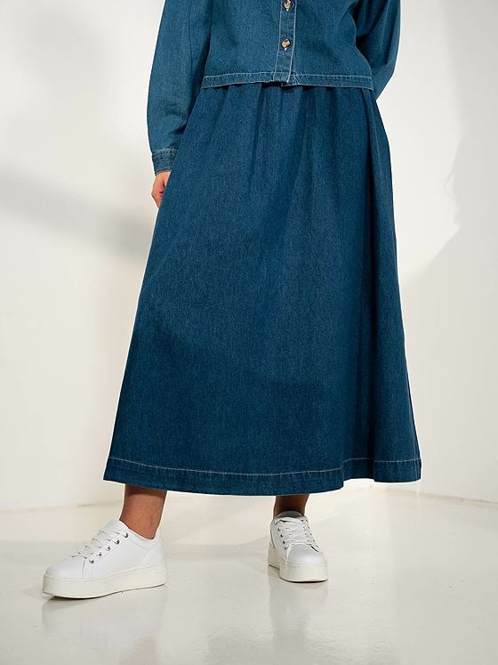 MSCH Copenhagen Shayla High Waist Skirt Mid Blue