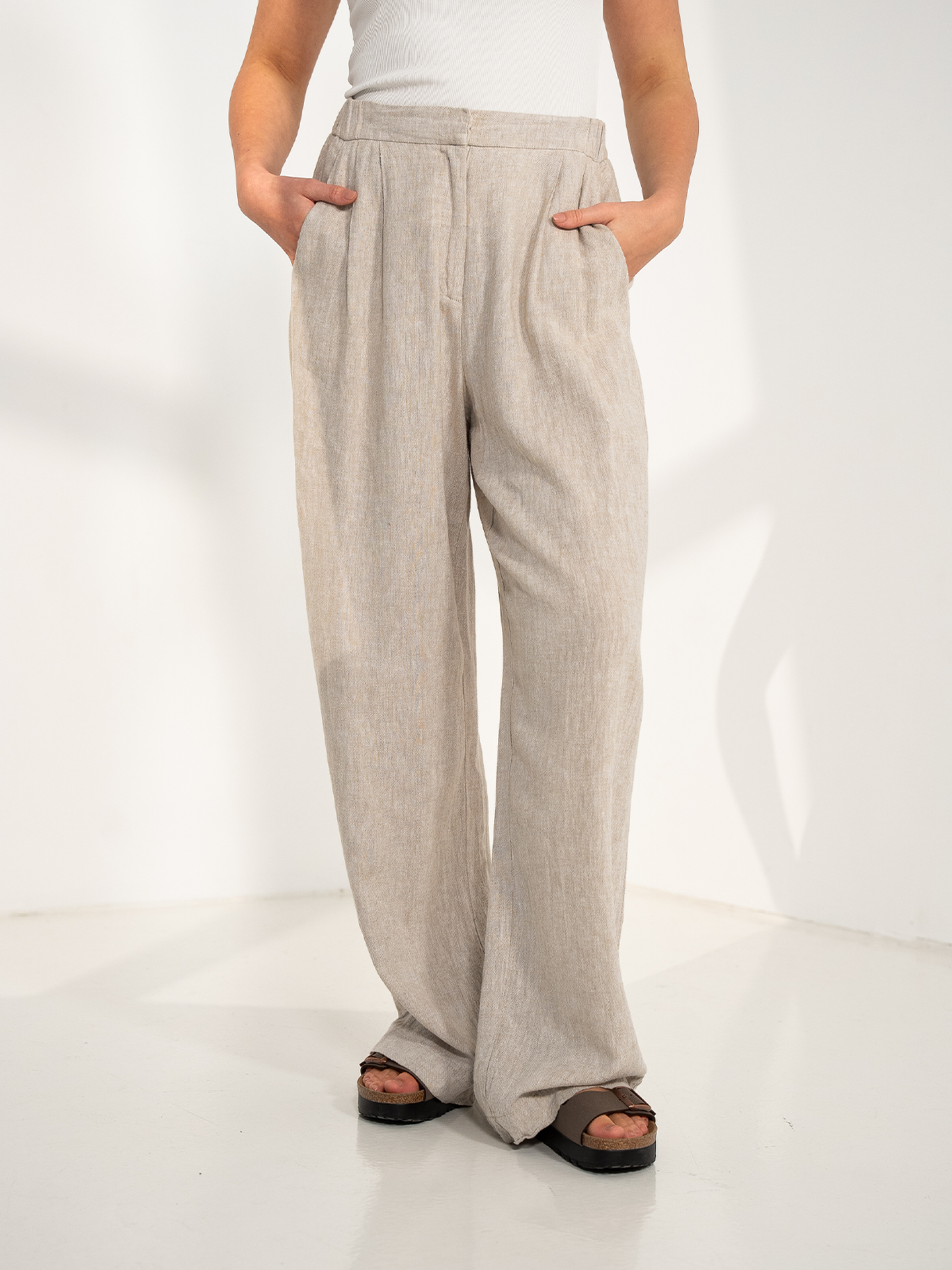 MSCH Copenhagen Jovene Ginia High Waisted Pants Sand