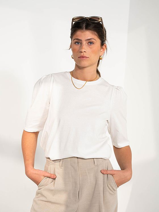 MSCH Copenhagen Begitta Organic Puff Tee Bright White