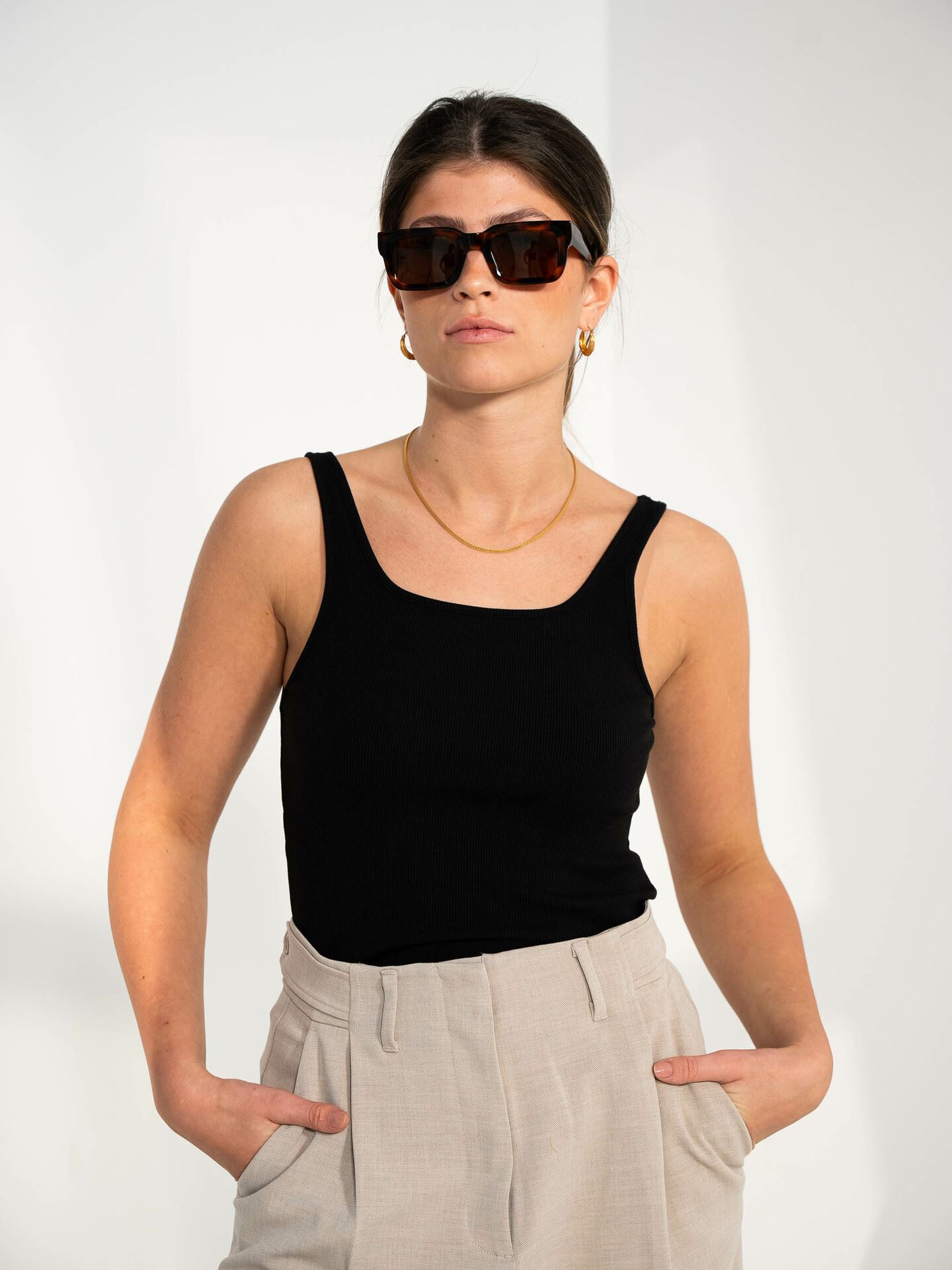 MSCH Copenhagen Betrina Rib Sleeveless Top Black