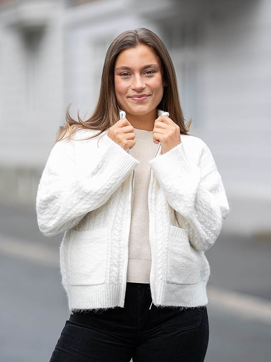 MSCH Copenhagen Blithe Hope zip Cardigan Egret