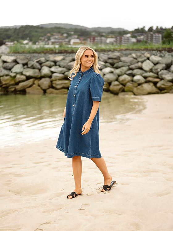 MSCH Copenhagen Shayla Shirt Dress Mid Blue Wash