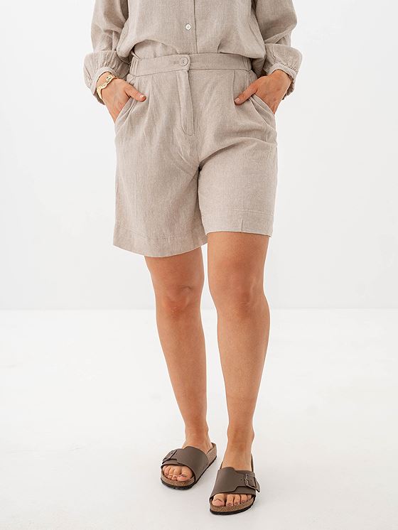 MSCH Copenhagen Pennie Ginia High Waist Shorts Sand