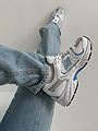 New Balance MR 530 White with silver metallic and sky blue