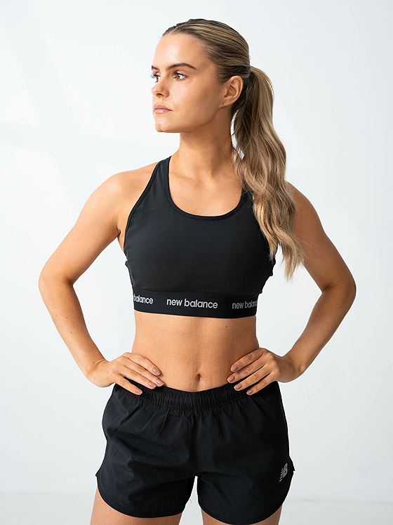 New Balance Sleek Medium support Bra Black