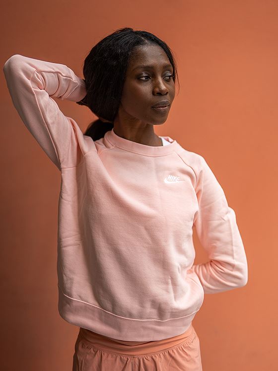 Nike Nike Essential Flc Crew Rosa