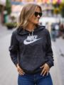 Nike Gym Vintage Po Hoodie Svart/Hvit