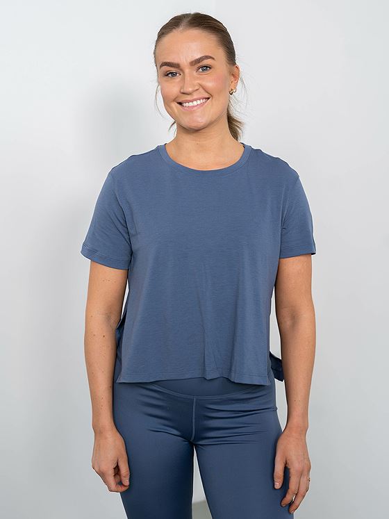 Nike Yoga Dri-Fit Short Sleeve Top Diffused Blue/Particle Grey