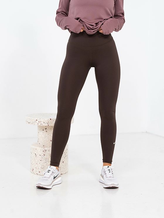 Nike One Dri-Fit High-Rise Tight Baroque Brown / White